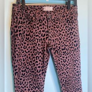 Free People Women’s Brown Black Leopard Skinny Jeans - Size 27 (Women) Pants